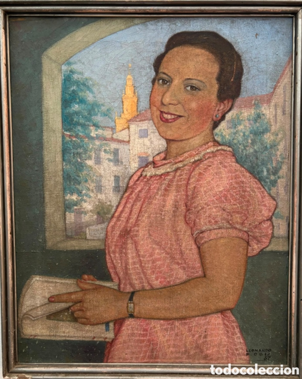 Arte: Leonardo P&eacute;rez OBIS (Zaragoza,1903-1994) &rdquo;Retrato de joven &rdquo; &oacute;leo sobre lienzo (56 x 45.5) 1937