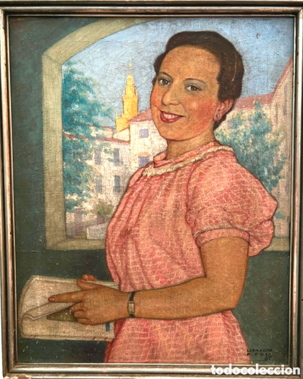 Arte: Leonardo P&eacute;rez OBIS (Zaragoza,1903-1994) &rdquo;Retrato de joven &rdquo; &oacute;leo sobre lienzo (56 x 45.5) 1937