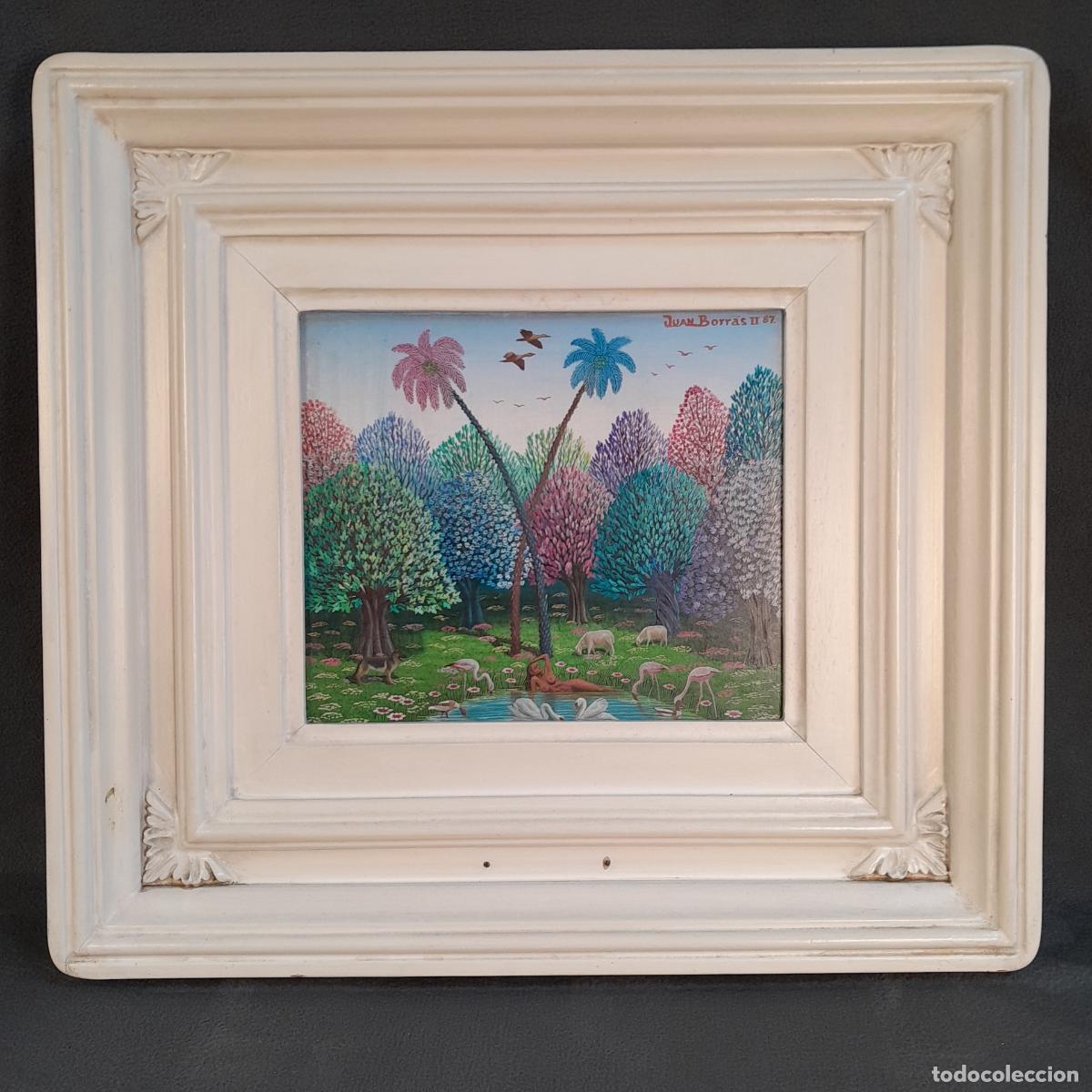 Arte: D-2041. PAISAJE ON&Iacute;RICO CON FIGURA FEMENINA DE JUAN BORR&Aacute;S II. A&Ntilde;O 1987