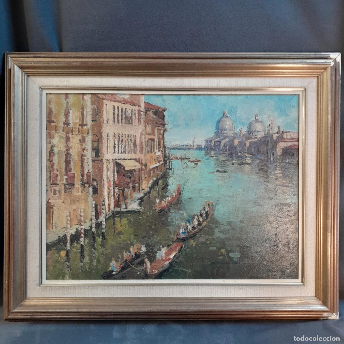 Arte: B-1924. JOS&Eacute; LUIS HAUSMANN (1932). &Oacute;LEO SOBRE LIENZO. VENECIA EL GRAN CANAL. FECHADO 1964.