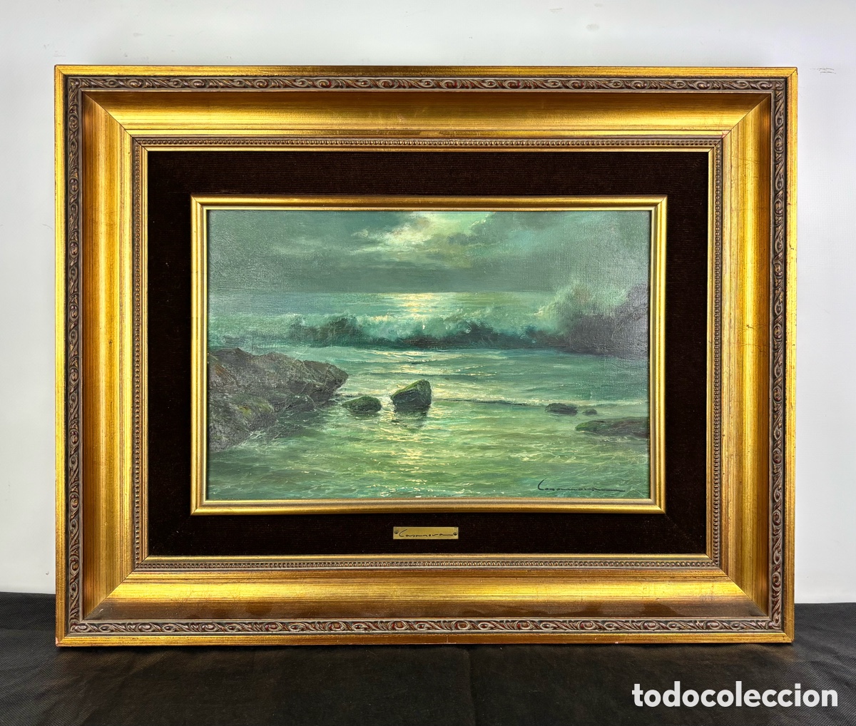Arte: JOS&Eacute; CASANOVA LUJ&Aacute;N (VALENCIA 1933-1989) - VISTA NOCTURNA -OLEO LIENZO. 27 X 41 CM