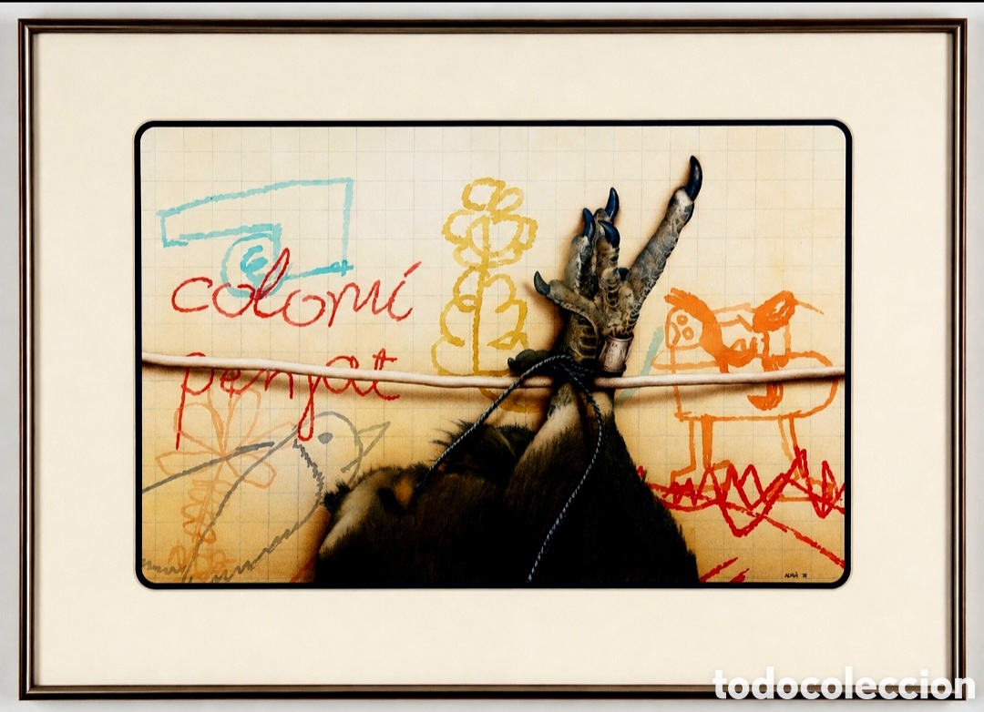 Arte: ADRI&Aacute; PINA (L'ALCUDIA,1959) &rdquo;COLIM&Iacute; PENYAT/PICH&Oacute;N COLGADO&rdquo; T&Eacute;CNICA MIXTA SOBRE PAPEL (50 x 70) 1978