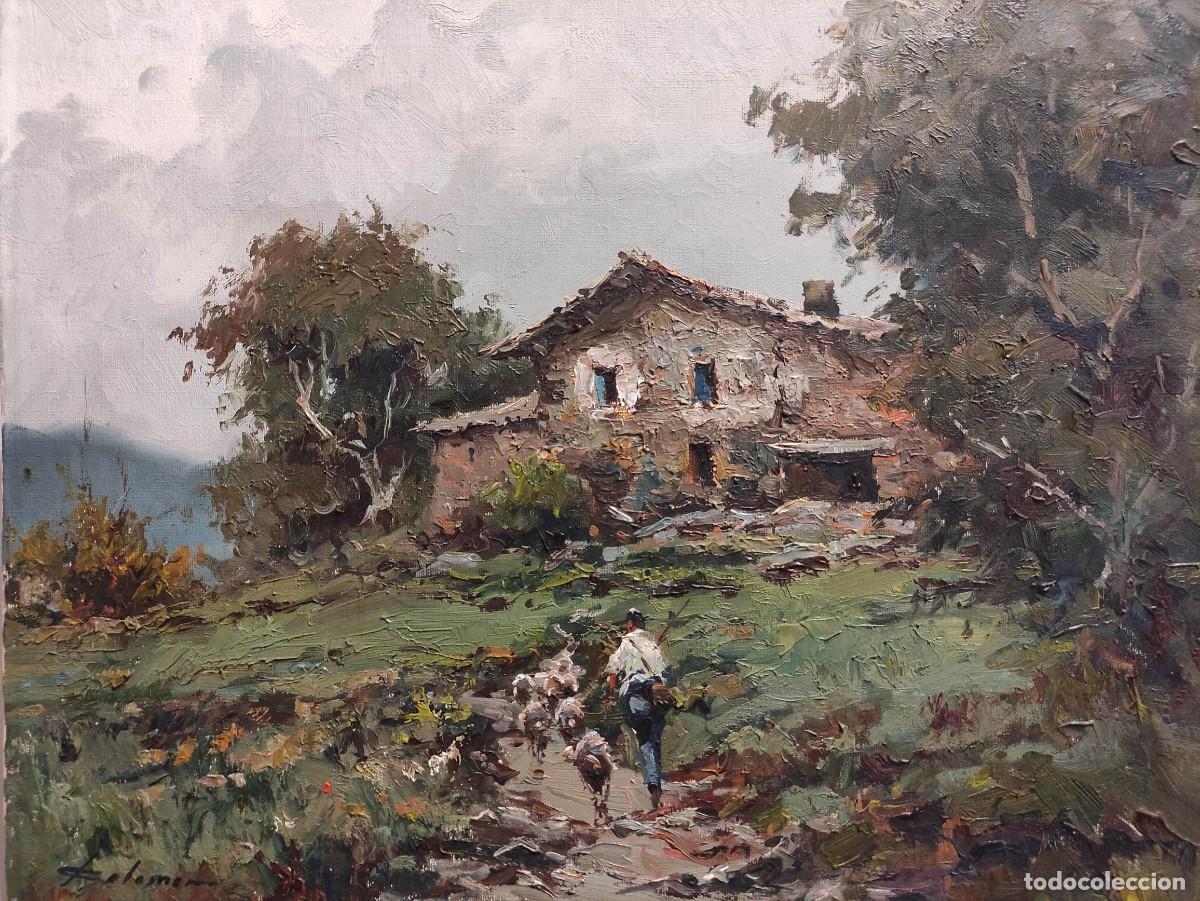 Arte: &Oacute;leo Original de Josep Colomer Comas &ndash; Escuela de Olot (46x35 cm)