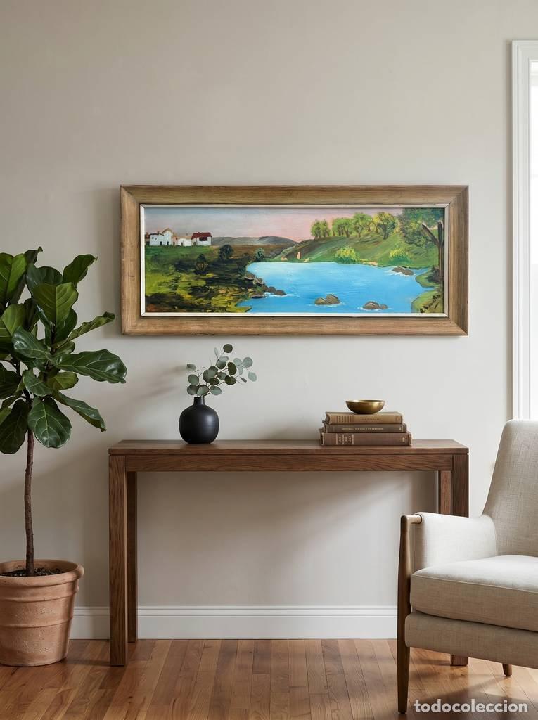 Arte: CUADRO DE R&Iacute;O Y PUEBLO