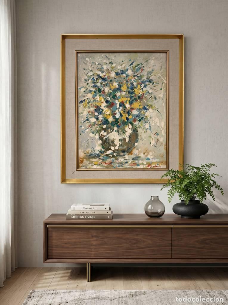 Arte: CUADRO AL &Oacute;LEO DE FLORES