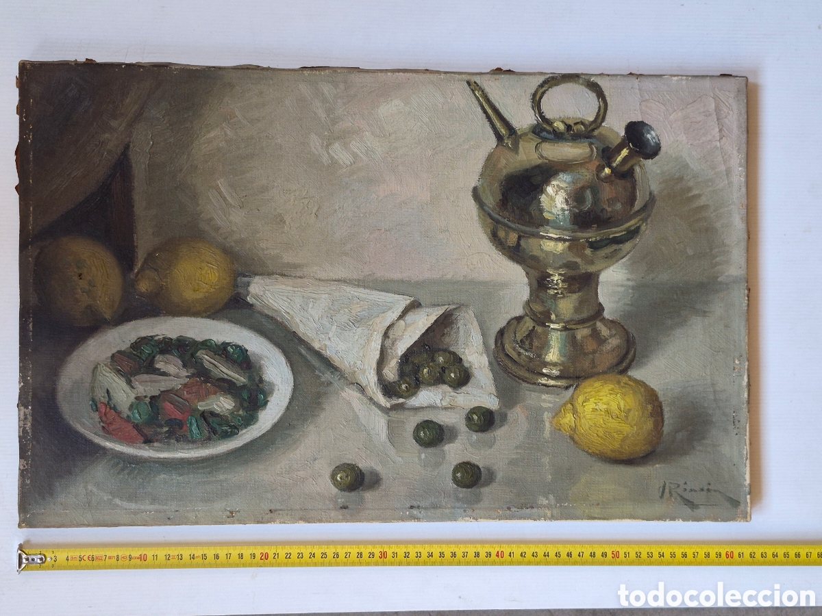 Arte: Vicente Rinc&oacute;n (1892-1958). Bonito Bodeg&oacute;n, oleo sobre lienzo, firmado