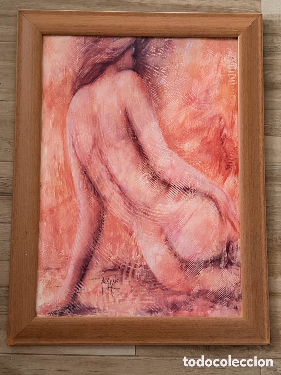 Arte: Gran Pintura Original &rdquo;Desnuda&rdquo; &ndash; Francisco Arag&oacute;n (83x62 cm)