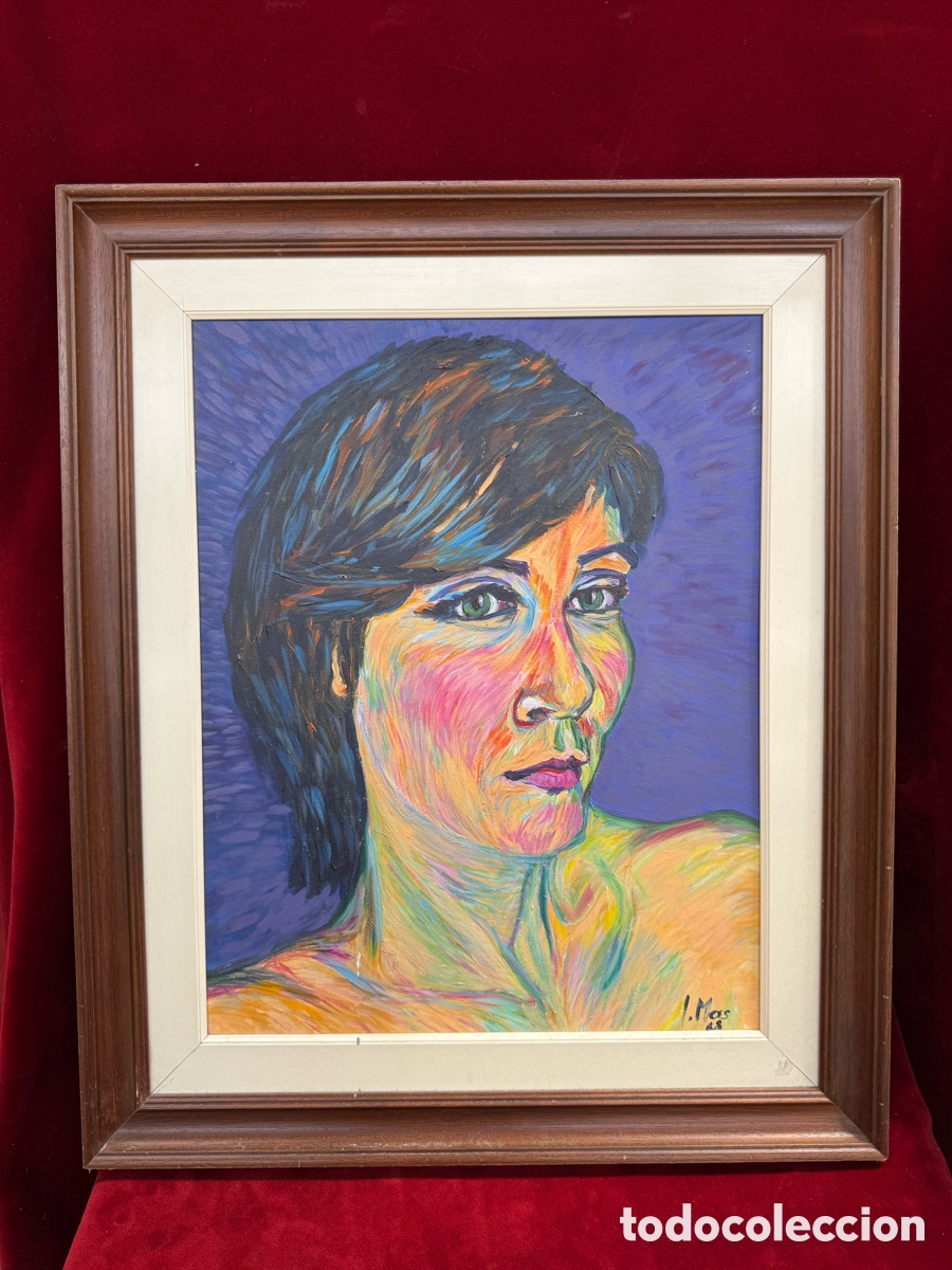 Arte: Antiguo cuadro oleo sobre tabla de J.Mas 1968!