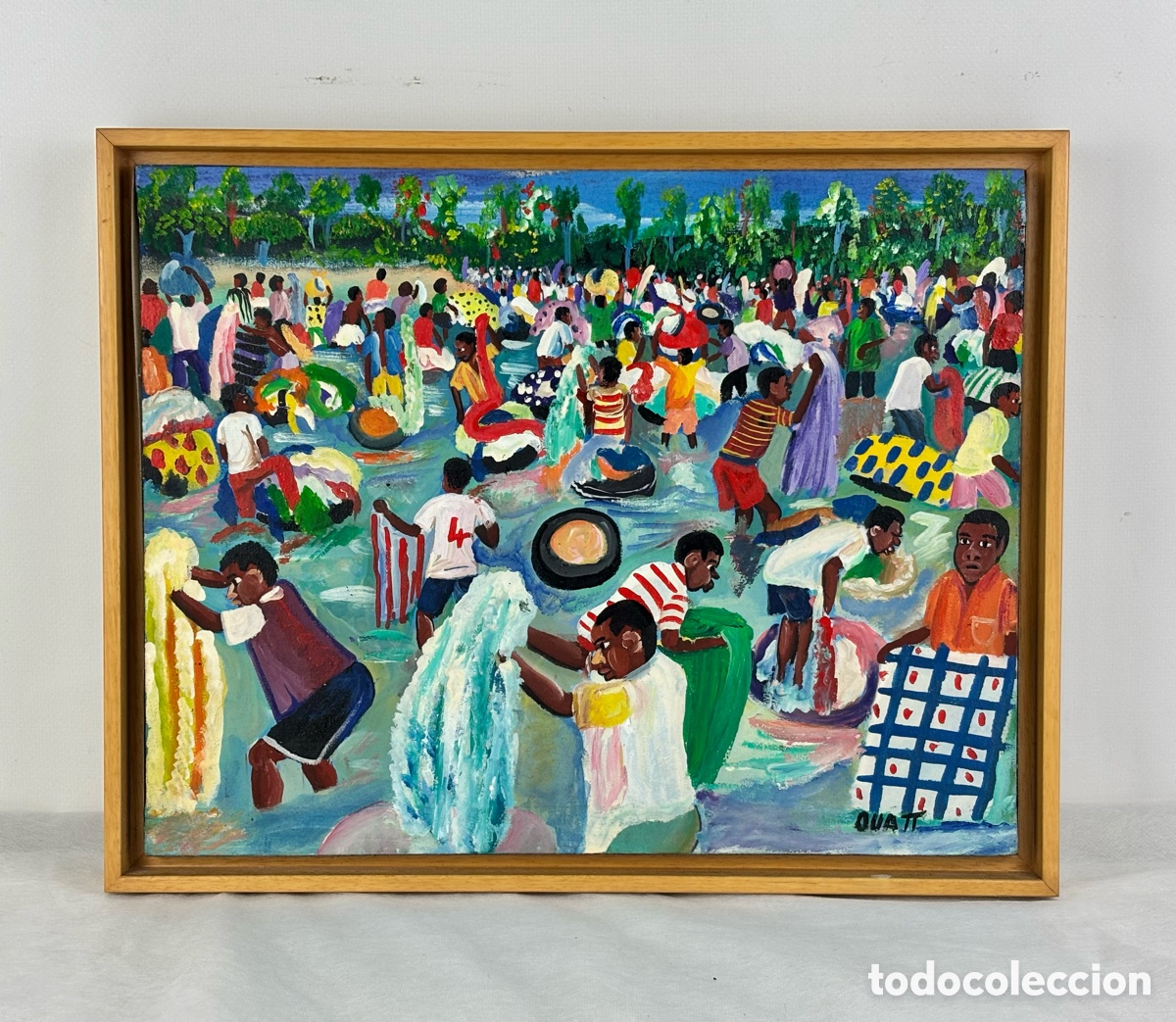 Arte: OUATT - PINTURA NAIF HAITIANA - FIESTA POPULAR