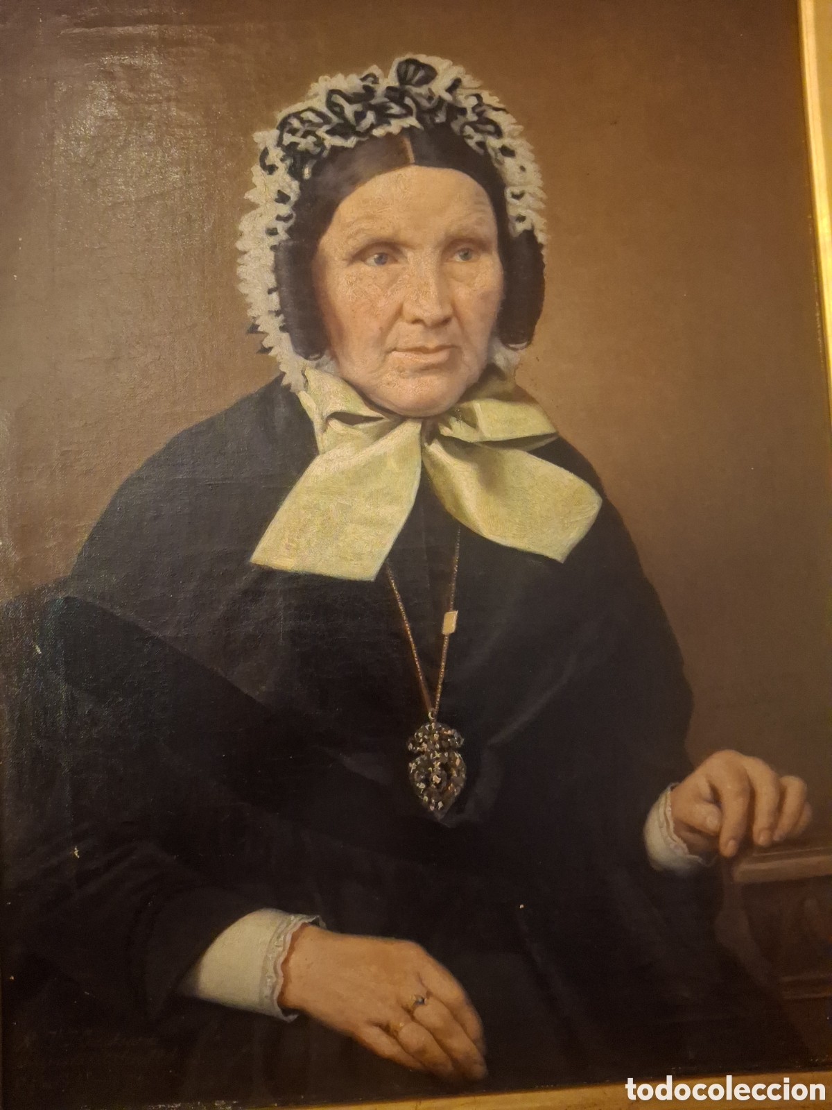Arte: ED. WOUTERS. RETRATO FEMENINO. &Oacute;LEO SOBRE LIENZO. SIGLO XIX.