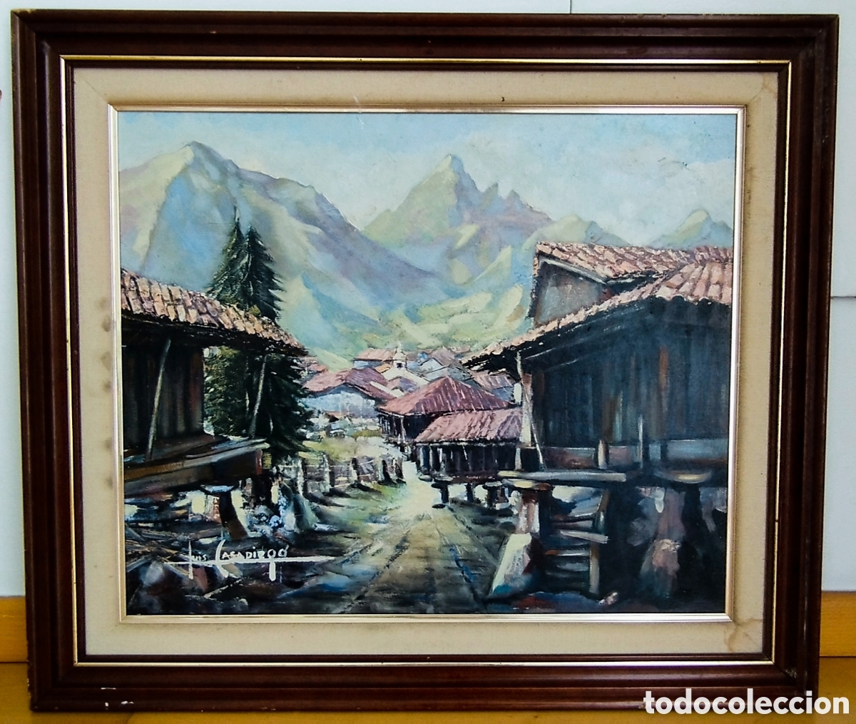 Art: Paisaje de h&oacute;rreos con monta&ntilde;as al fondo. &Oacute;leo sobre lienzo. Luis Casadiego.