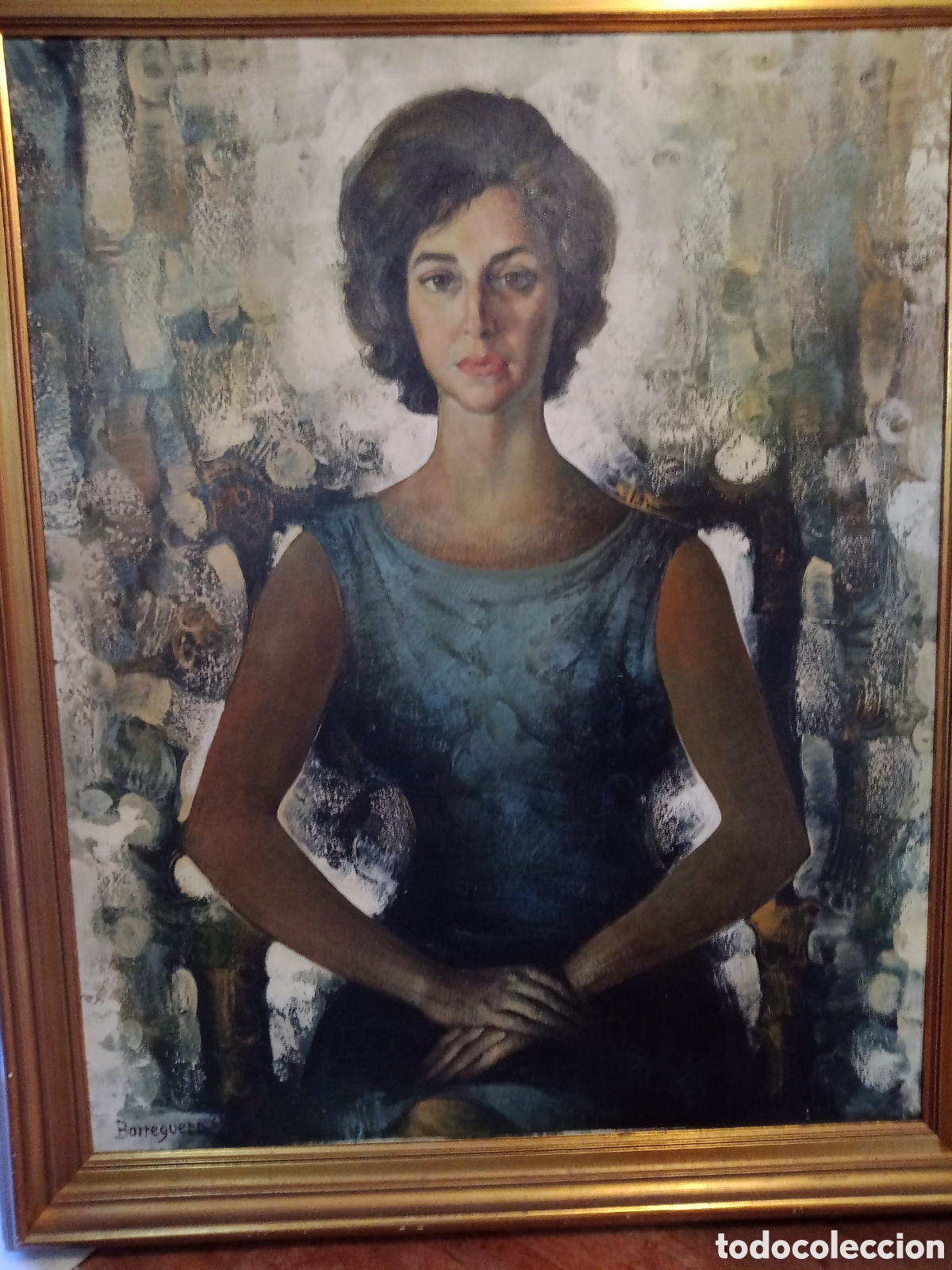 Arte: RETRATO FEMENINO SL OLEO POR BORREGUERO LOPEZ. SEGOVIA .