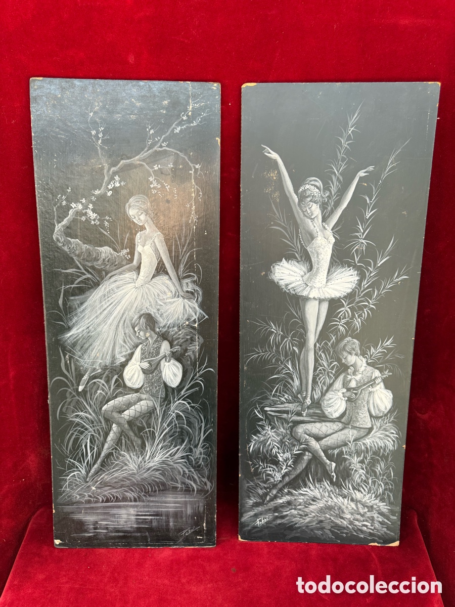 Arte: Lote de dis cuadros al oleo sobre tablas firma Fabri!