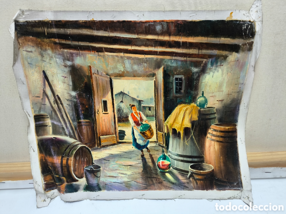 Arte: Escena rural (Cuadro hecho a mano )