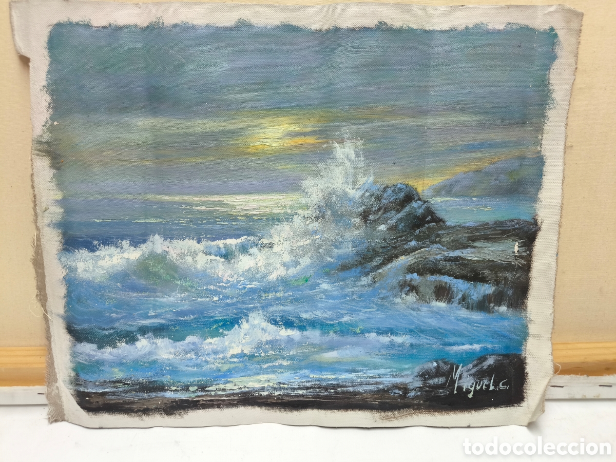 Arte: Atardecer en el mar ( hecho a mano )