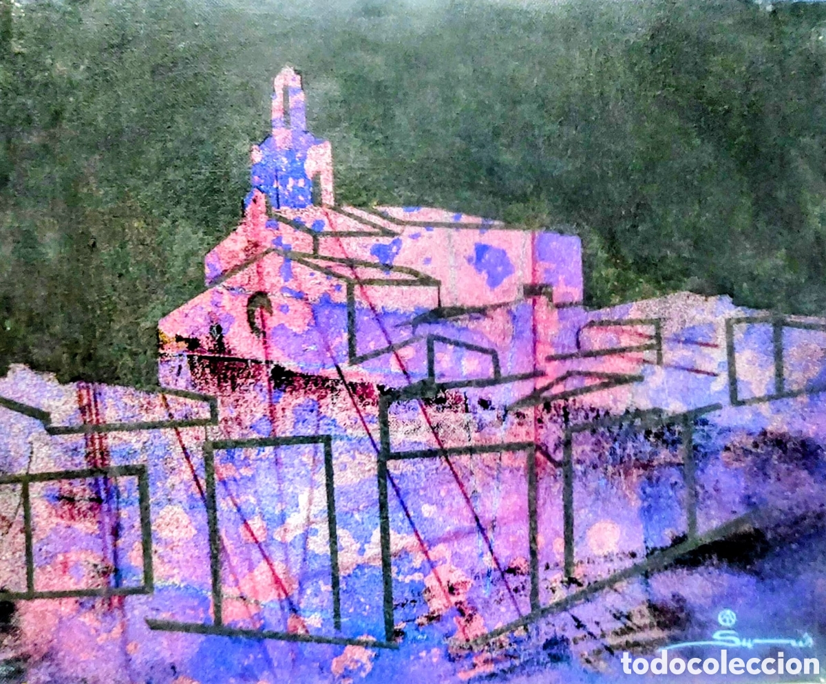 Arte: SURIS ALBERT OLEO TELA MIXTO A&Ntilde;O 2001 TEMA PUEBLO DE CADAQUES 41X33