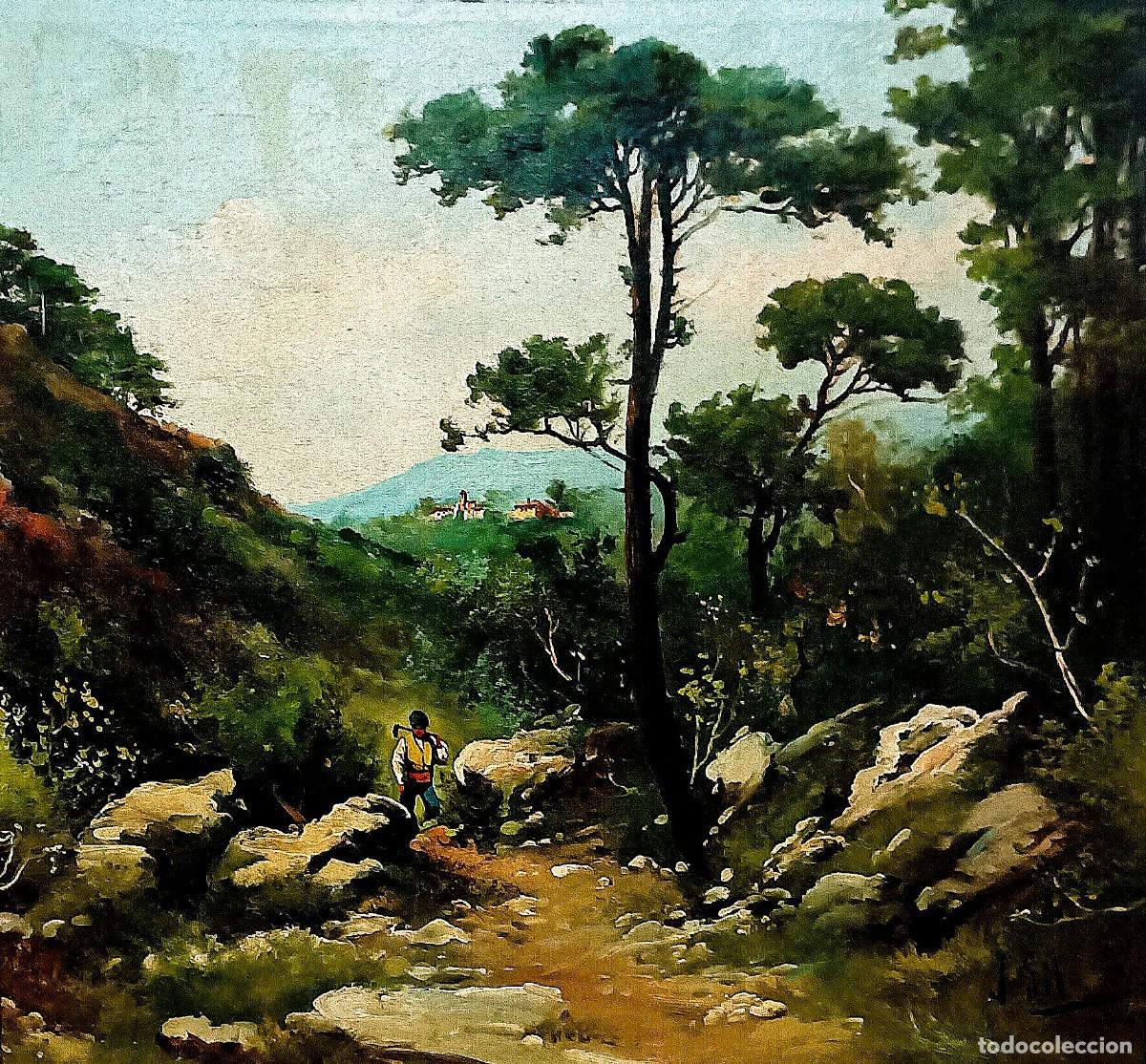 Arte: J.GIL PAISAJE CON CAMPESINO