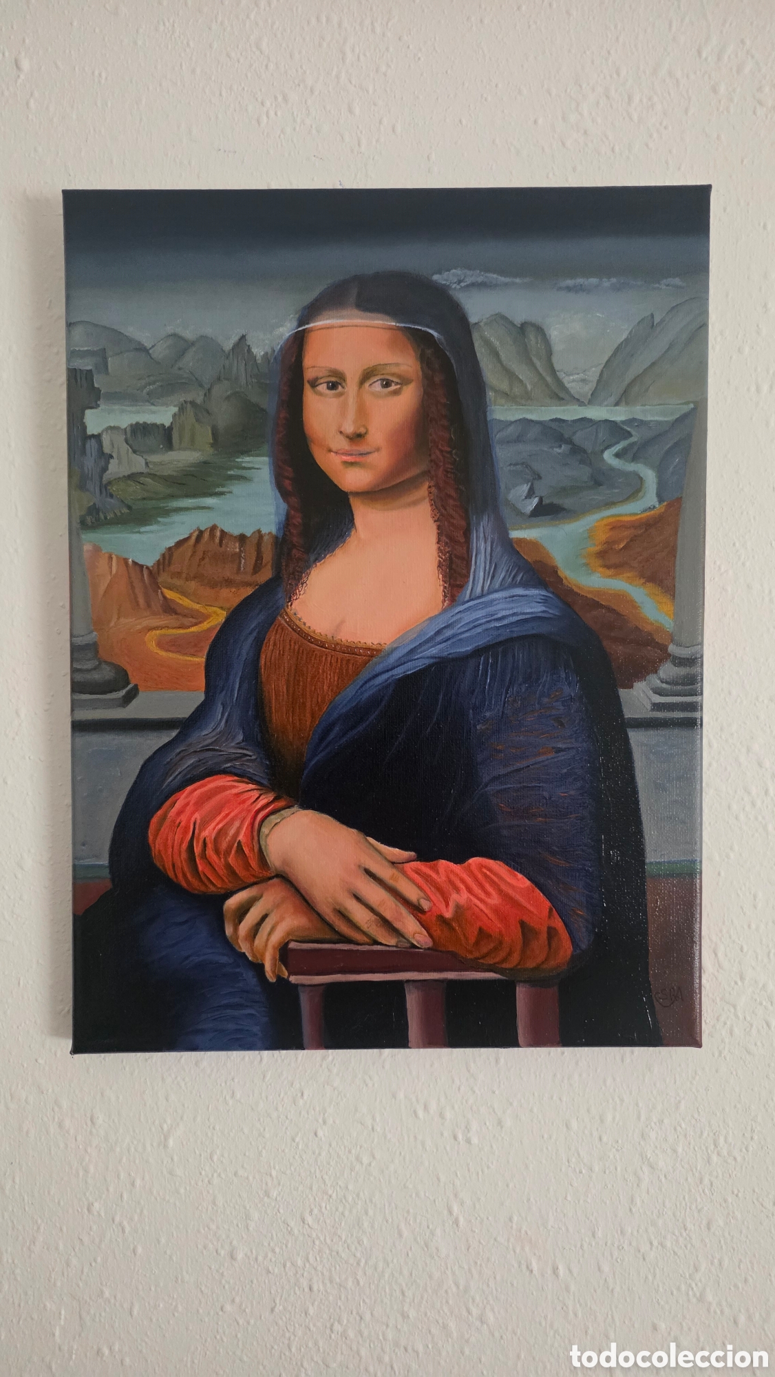 Arte: La Gioconda, r&eacute;plica con otros detalles y colores.