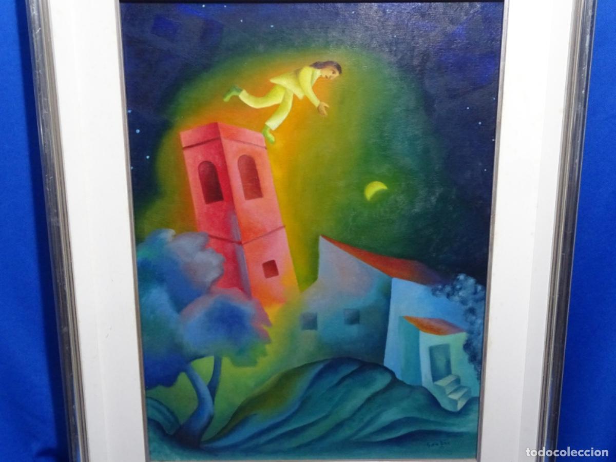 Arte: &Oacute;LEO SOBRE TELA FERRAN ROCA BON. INFLUENCIA DE MARC CHAGALL.