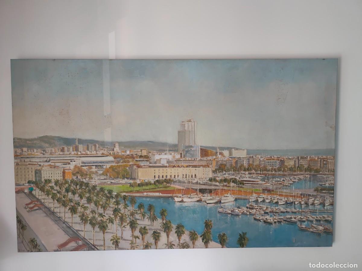 Arte: Oleo Puerto de Barcelona 160x95