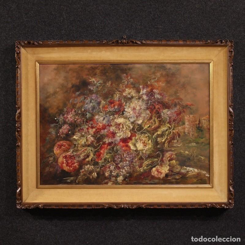 Arte: Pintura italiano Bodeg&oacute;n sobre cobre firmada Antonioli