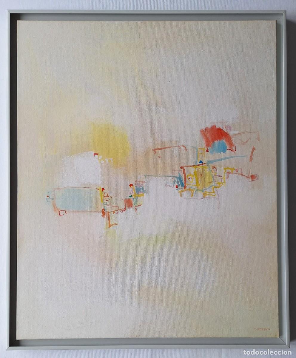 Arte: &Oacute;leo original Jerry Sheerin (1933) - &rdquo;Estamos aqu&iacute;&rdquo; - Madrid 1987 (61x50 cm) - Doble firma