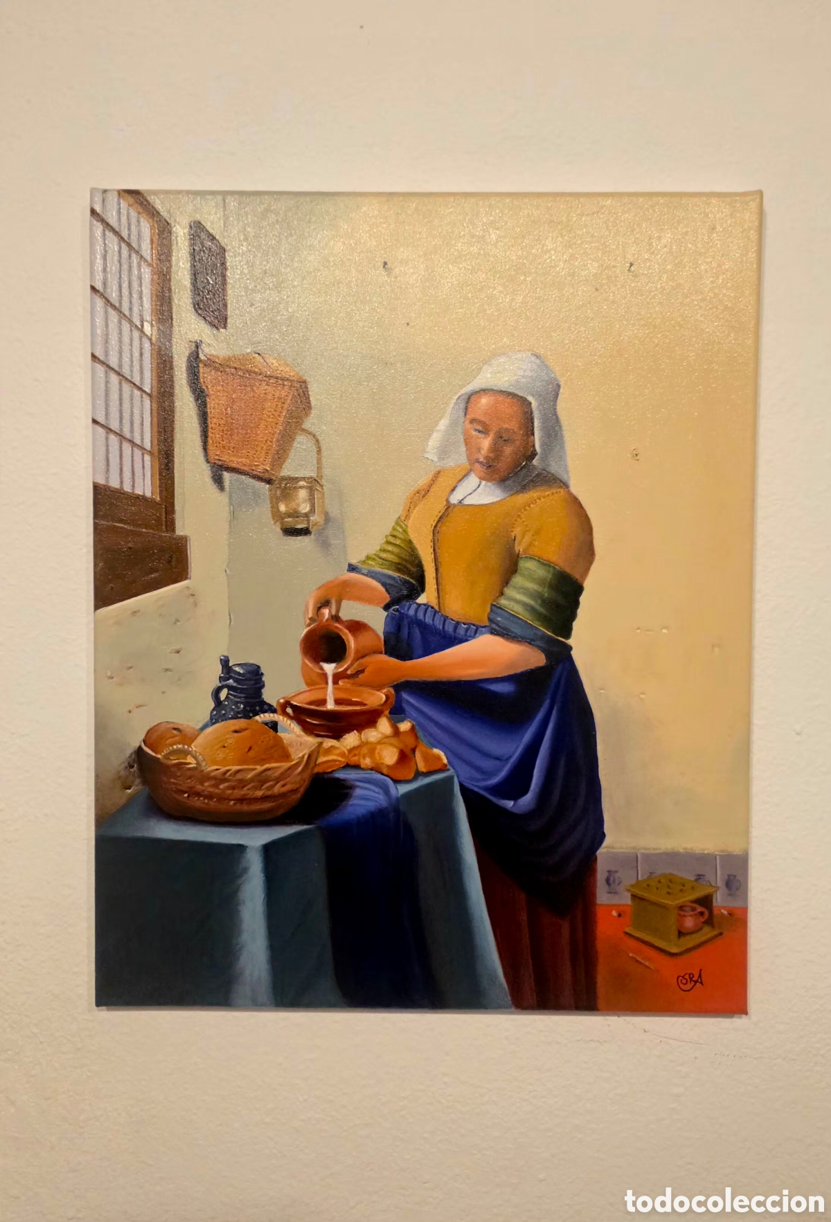 Arte: R&eacute;plica de &rdquo;La Lechera&rdquo;, &oacute;leo sobre lienzo 40x50.