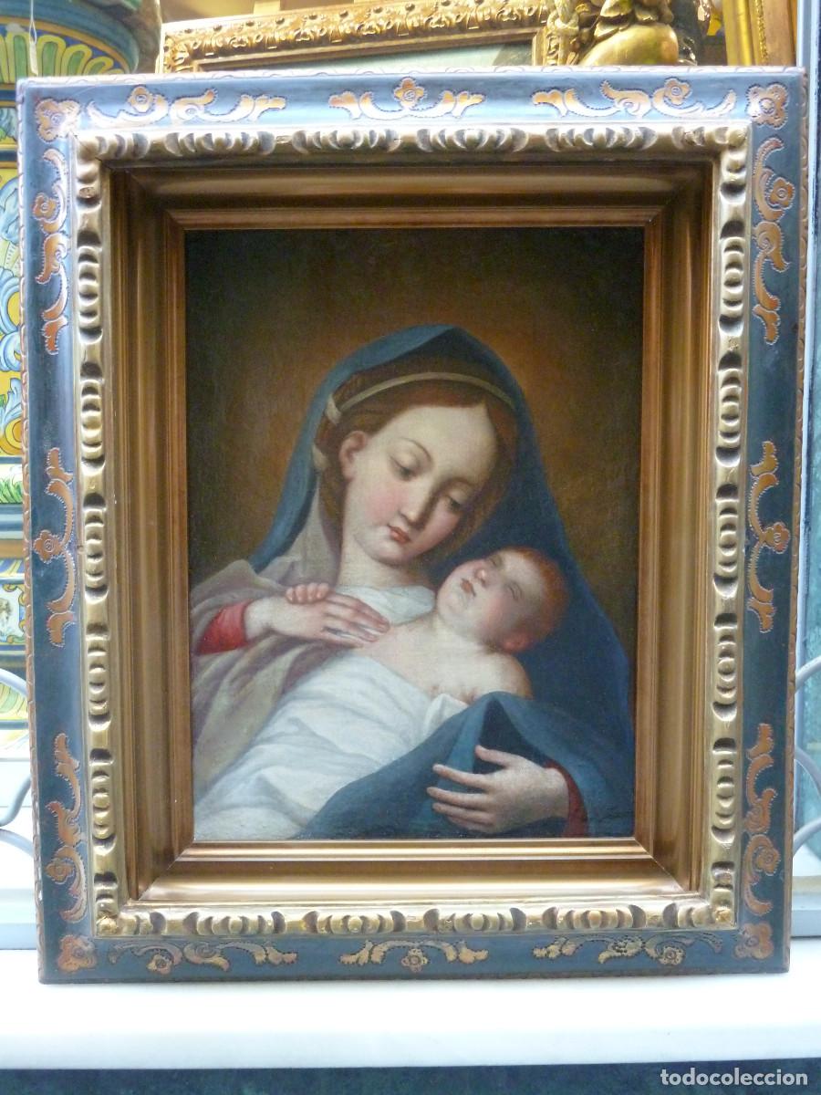 Arte: Virgen del Ni&ntilde;o Jesus dormido. Escuela italiana siglo-XVII