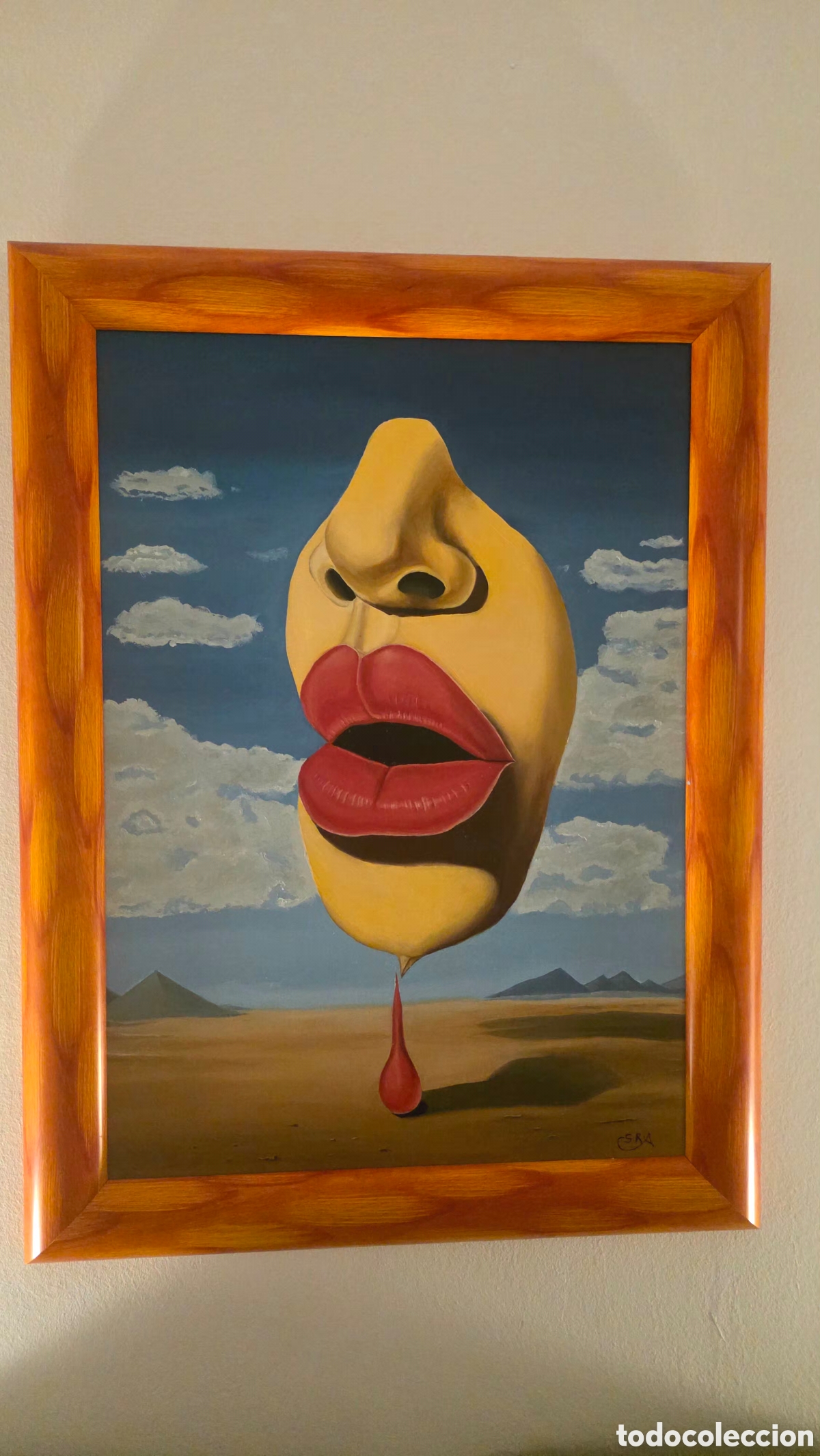 Arte: &rdquo;Sufrimiento&rdquo; Obra al &oacute;leo sobre madera, 61x82 con marco.