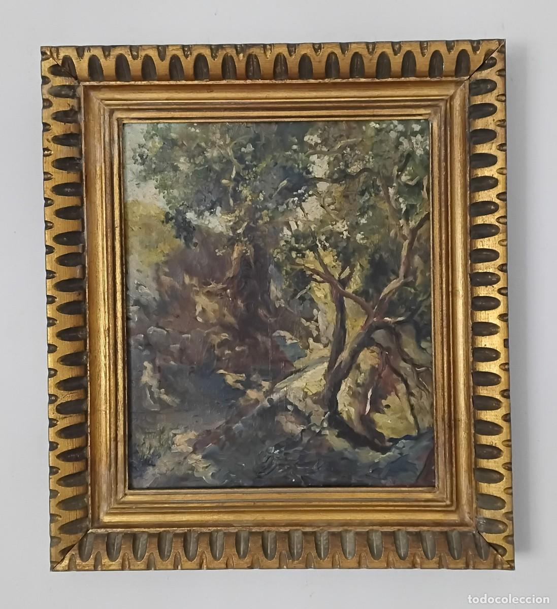Arte: Un sendero en el bosque, escuela andaluza, hacia 1900, &oacute;leo sobre lienzo.