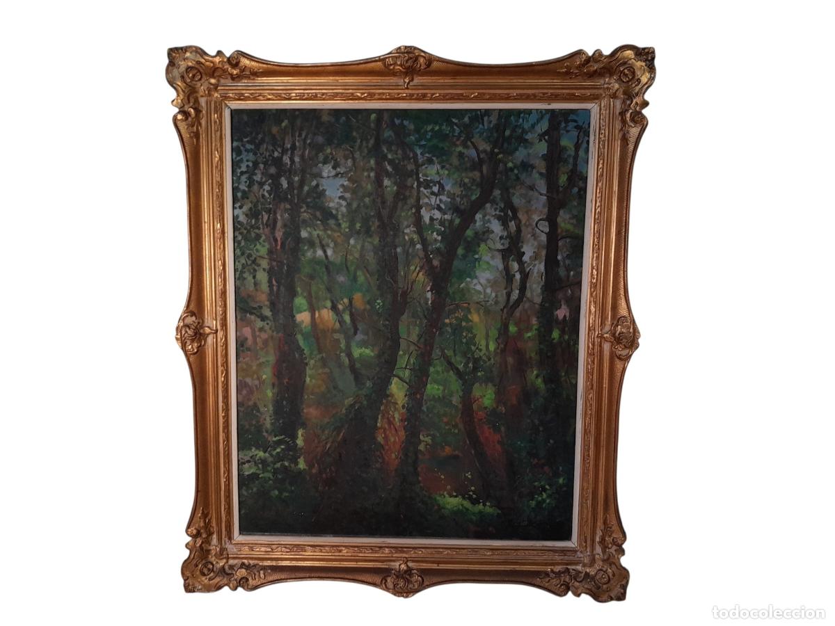 Arte: A-562. PAISAJE BOSCOSO. &Oacute;LEO SOBRE LIENZO. FIRMADO. PRIMERA MITAD DEL SIGLO XX