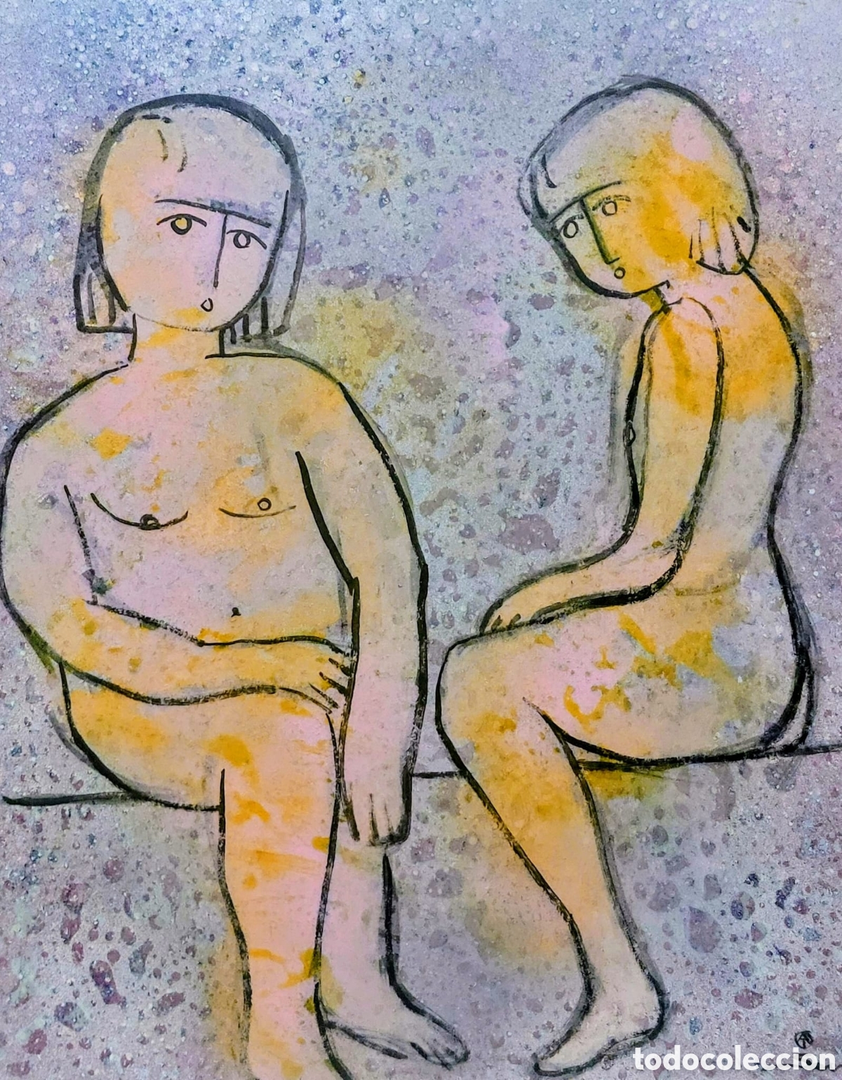 Arte: SURIS ALBERT OLEO.MADERA MIXTO 55X46 TITULO CONVERSA DE INFANTS A&Ntilde;O 2001