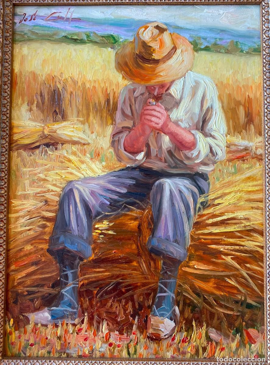 Arte: Descanso (1994) de Jos&eacute; Lull (firmado tambi&eacute;n por atr&aacute;s), &oacute;leo sobre tabla.