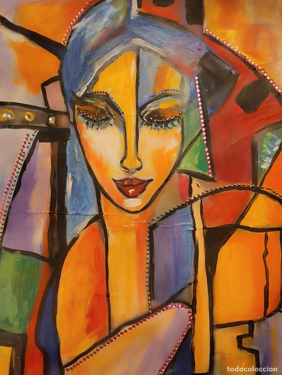 Arte: Acr&iacute;lico sobre lienzo. T&iacute;tulo: DIAMANTE Y AGUA FRESCA. 90 x 60 cm . Pintado el lienzo ya montado .