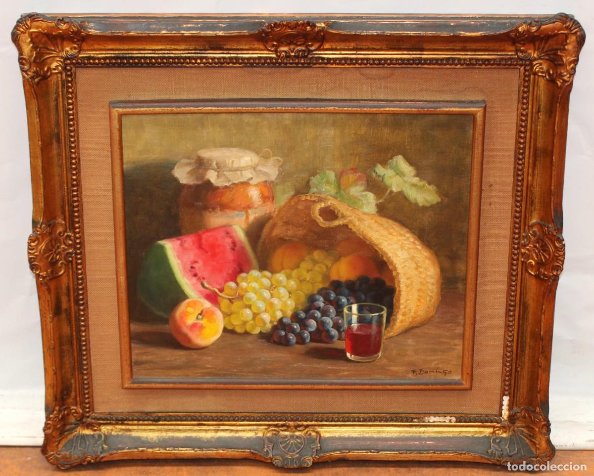 Arte: FRANCESC DOMINGO SEGURA (Barcelona, 1895 - Brasil, 1974) OLEO SOBRE TELA. BODEGON FRUTAL