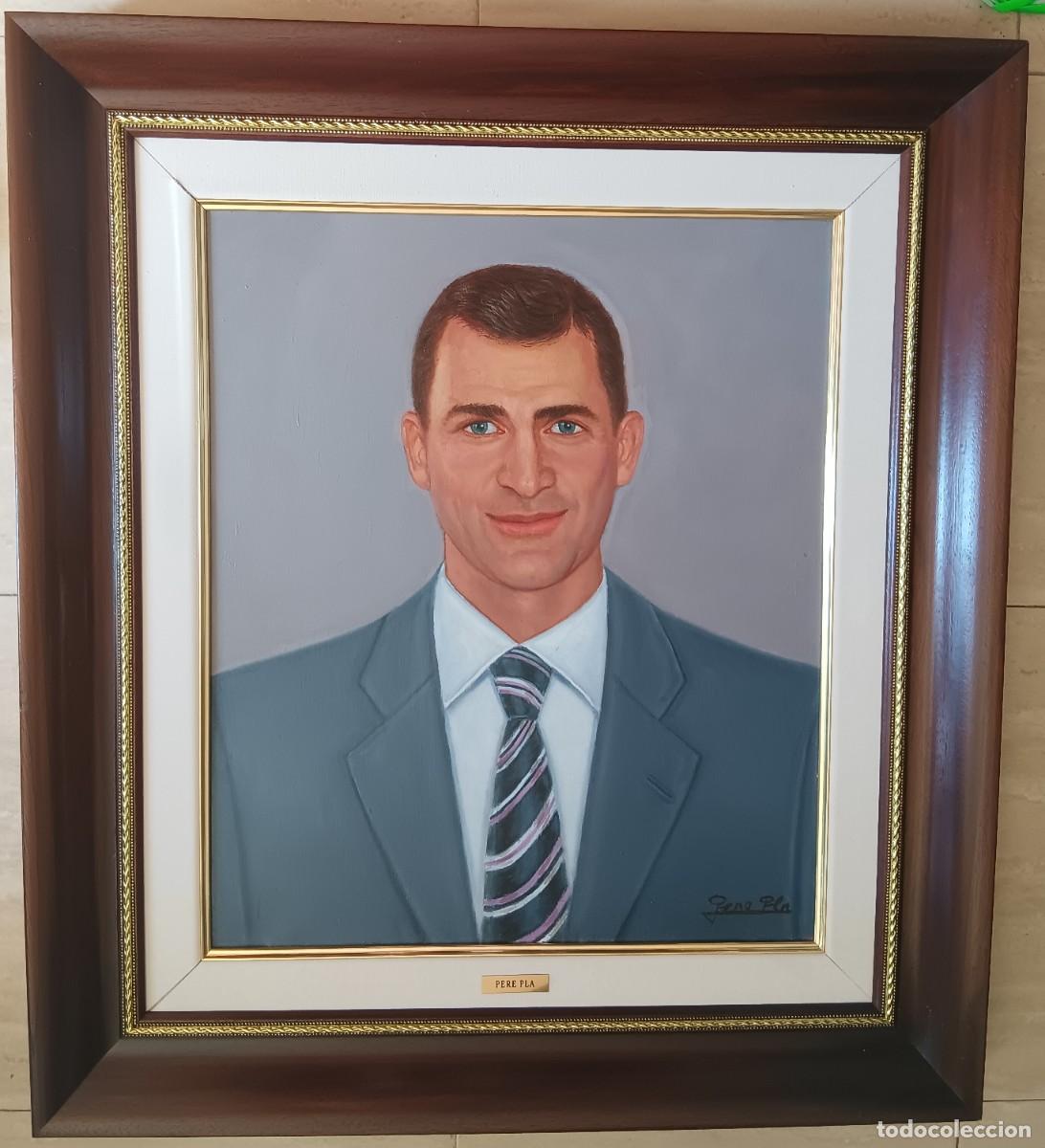 Arte: PERE PLA PAR&Eacute;S. &Oacute;LEO SOBRE TELA ENMARCADO 78 X 69. PRINCIPE FELIPE. FIRMADO Y CERTIFICADO.