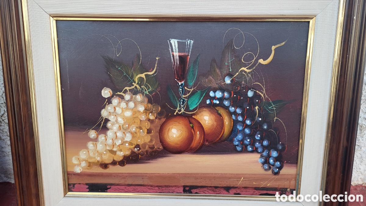 Arte: Cuadro pintura &oacute;leo sobre lienzo Bodegon - Foto 2