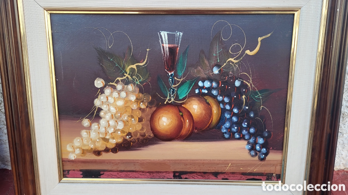 Arte: Cuadro pintura &oacute;leo sobre lienzo Bodegon - Foto 3