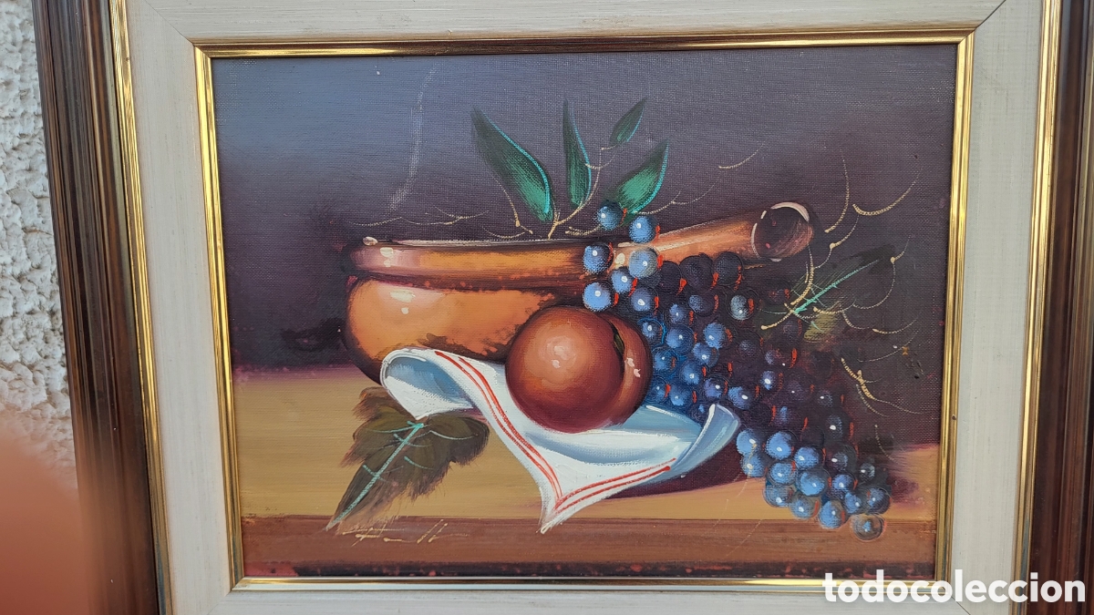 Arte: Cuadro pintura &oacute;leo sobre lienzo Bodegon - Foto 2