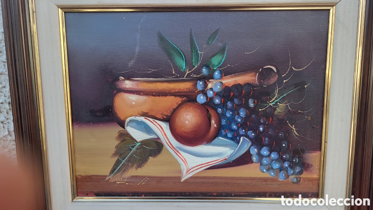 Arte: Cuadro pintura &oacute;leo sobre lienzo Bodegon - Foto 3