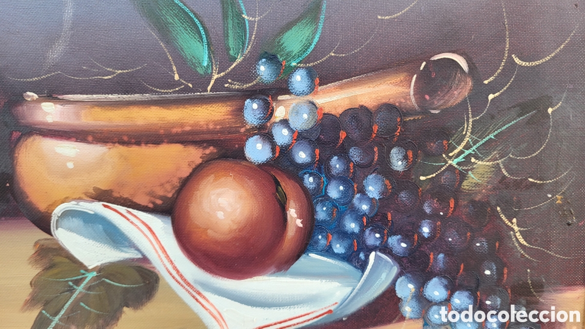 Arte: Cuadro pintura &oacute;leo sobre lienzo Bodegon - Foto 4