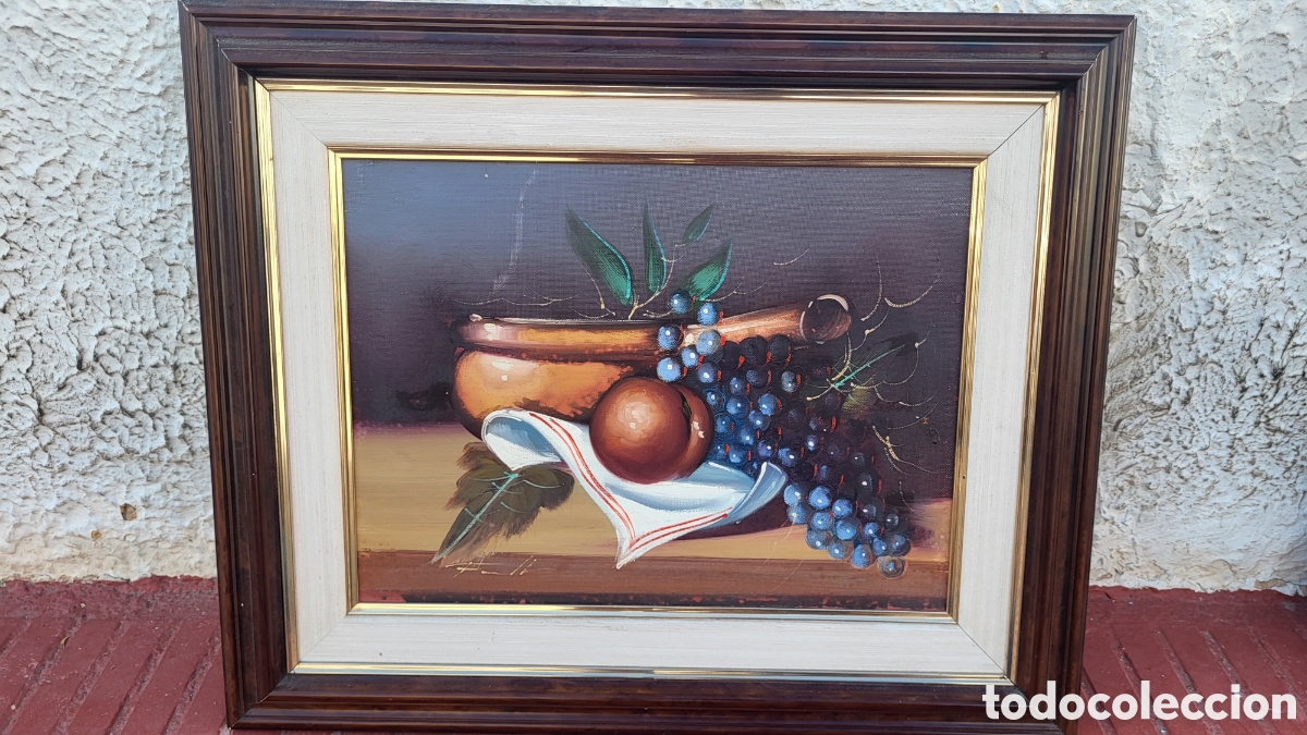 Arte: Cuadro pintura &oacute;leo sobre lienzo Bodegon - Foto 1