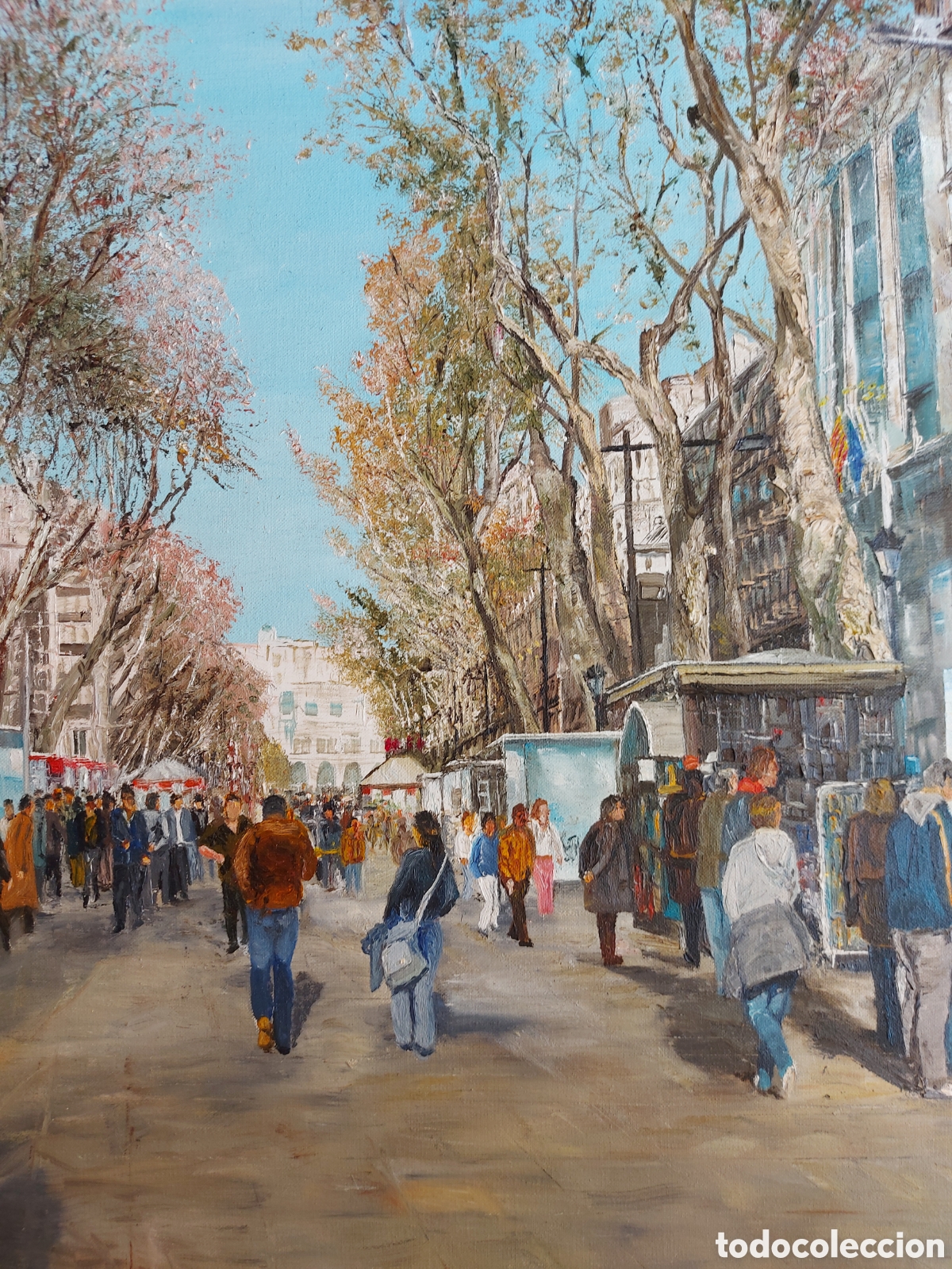 Arte: J. RIPOLL LAS RAMBLAS DE BARCELONA OLEO