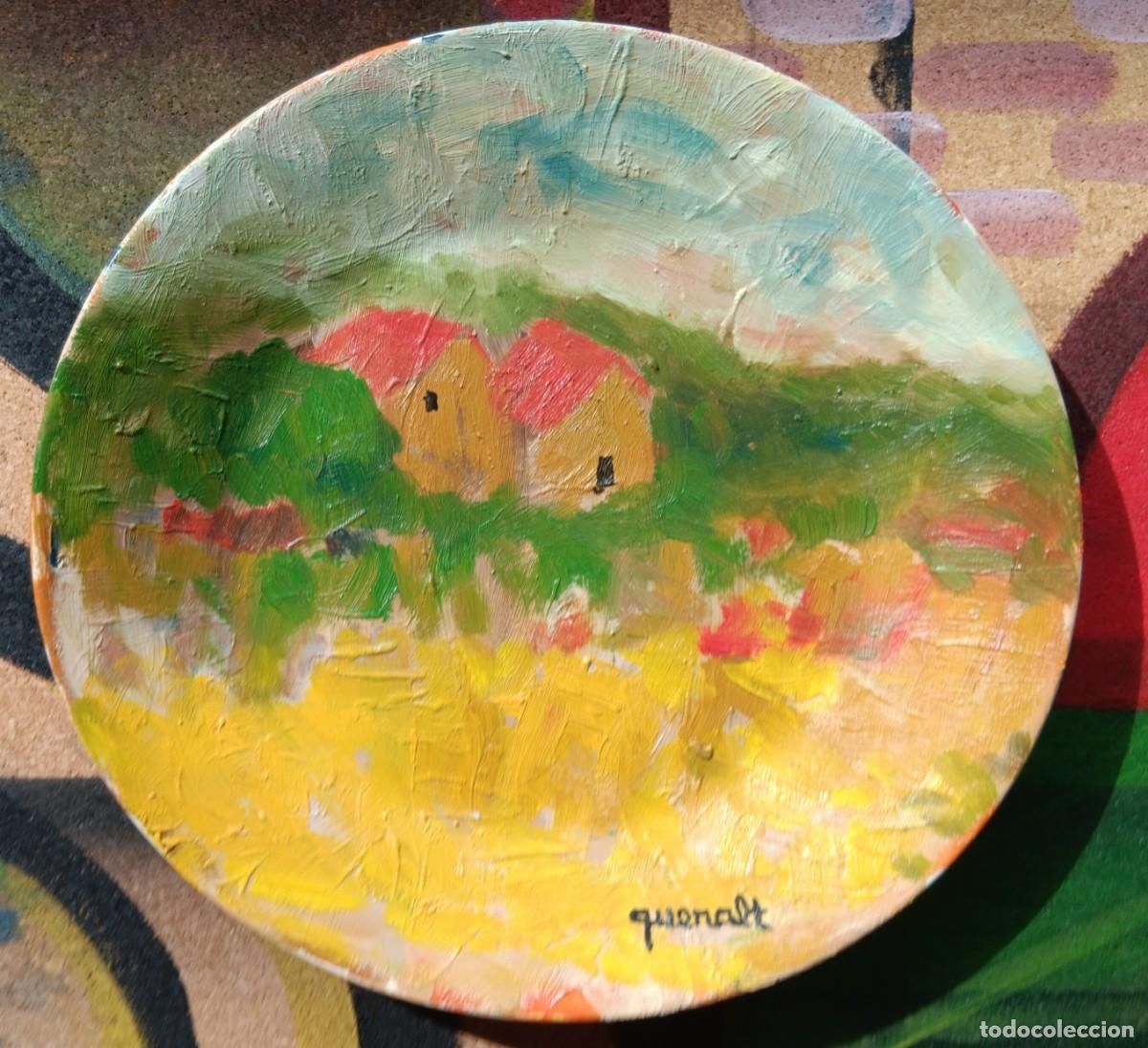 Arte: JOAN QUERALT DE QUADRAS - &Oacute;LEO SOBRE CER&Aacute;MICA, 2003, 25 CM. DE DI&Aacute;METRO. FIRMADO Y CERTIFICADO.