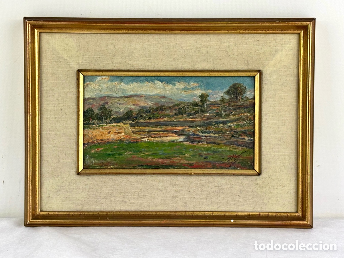 Arte: FRANCESC GIMENO - PAISAJE EN PRIMAVERA - OLEO TABLA