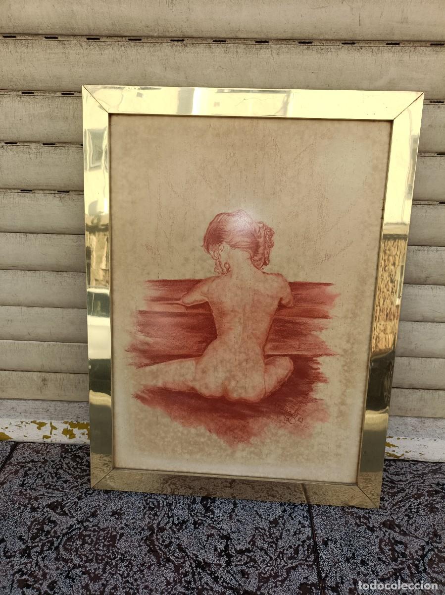 Arte: CUADRO PINTURA DESNUDO FEMENINO NO RECONOZCO FIRMA