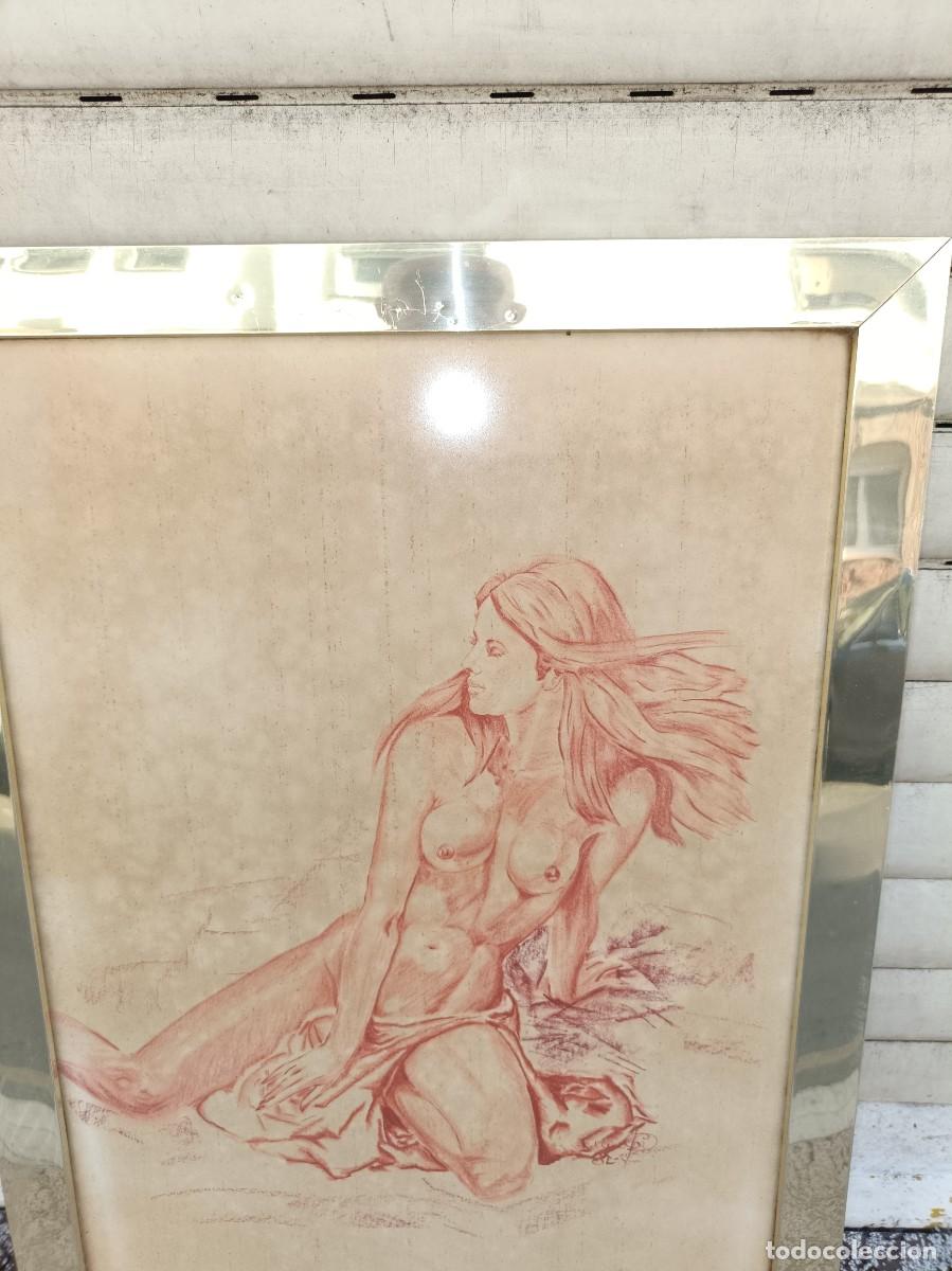Arte: CUADRO PINTURA DESNUDO FEMENINO NO RECONOZCO FIRMA