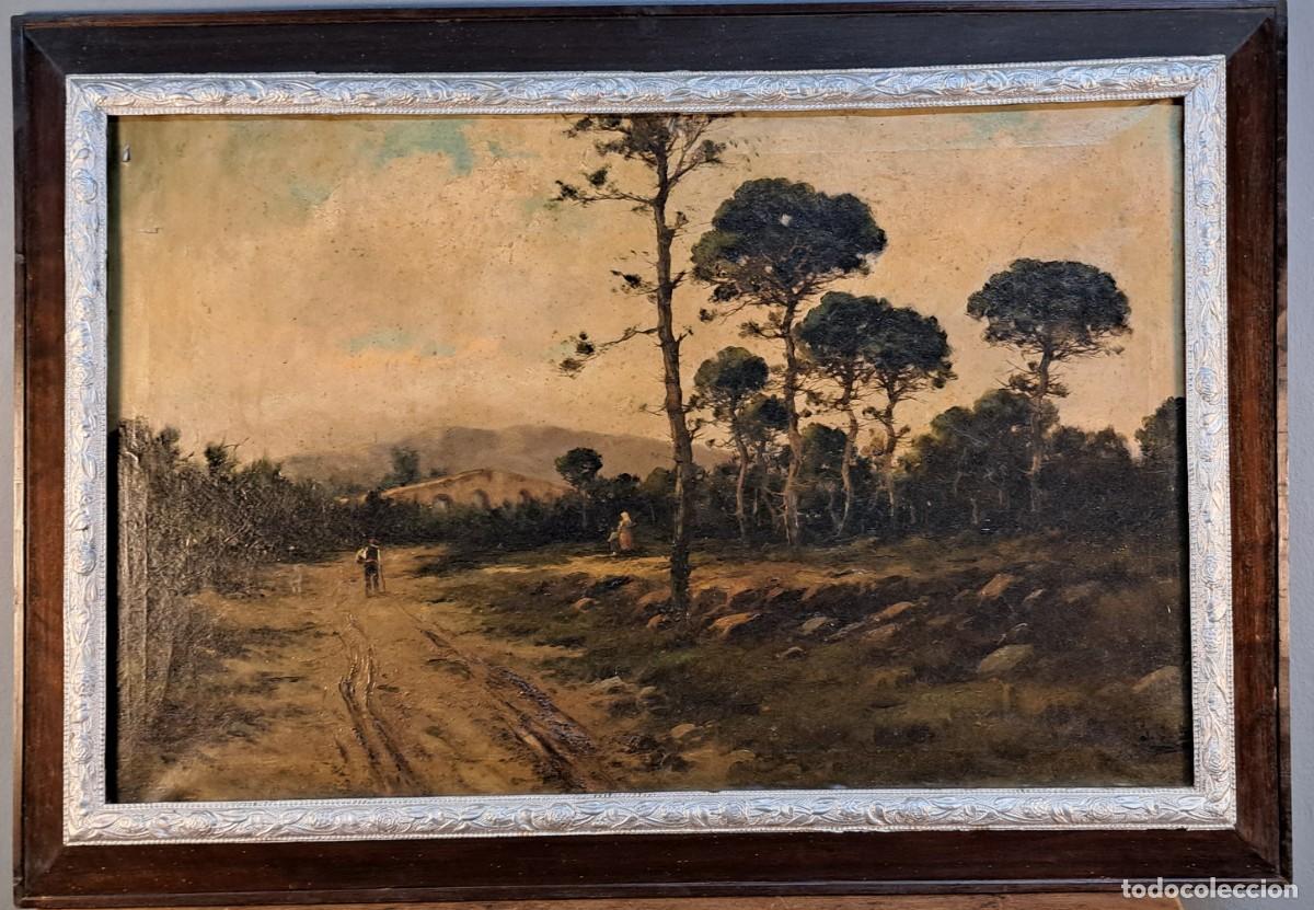 Arte: Escaleta catalana &ndash; &oacute;leo sobre lienzo, paisaje, finales S. XIX