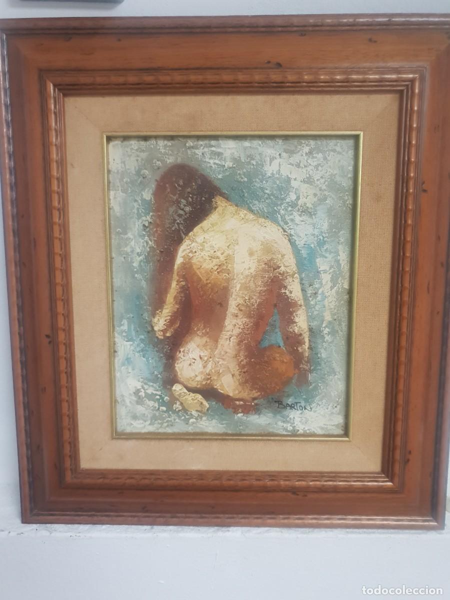 Arte: Oleo sobre tabla. .Edward barton. Desnudo femenino