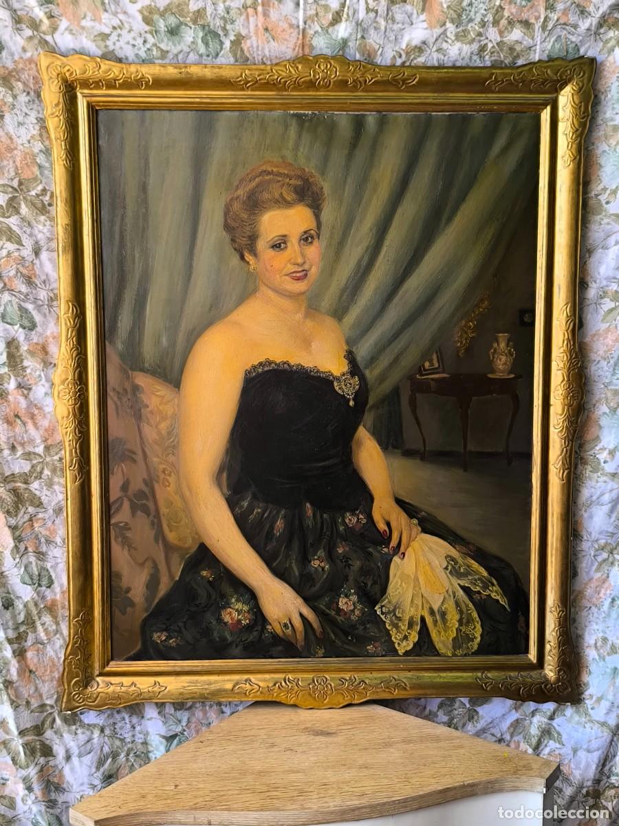Arte: Antiguo &oacute;leo Dama 126 x 103 cm
